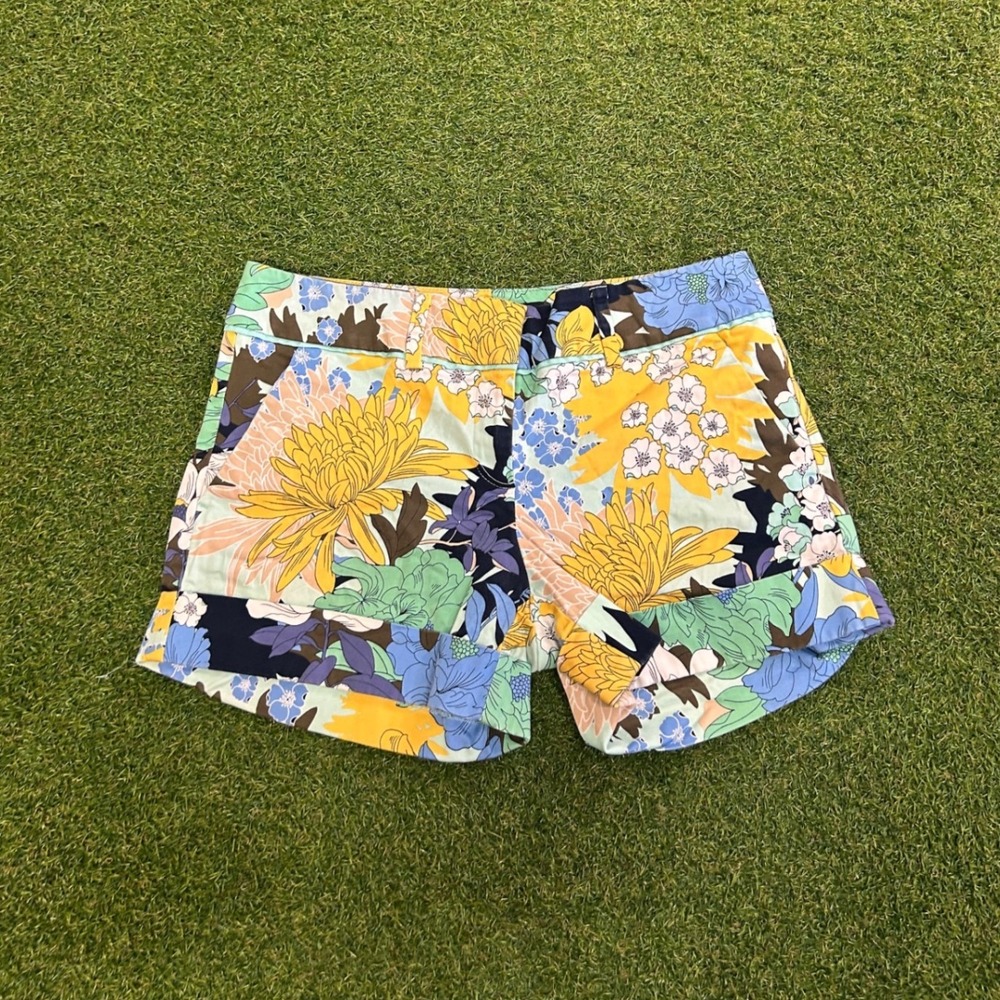 7th Avenue Design Studio New York & Company Floral Shorts Size 6 Yellow Blue